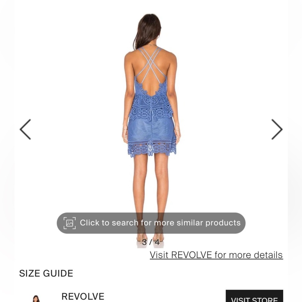 Self Portrait Lace Peplum Dress in Cornflower Blue Size 4 - Picture 2 of 8